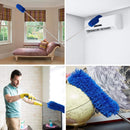 Grey 2.5M Extendable High Ceiling Cleaning Kit with Removable Cobweb Duster & Microfiber Brush - 3 Piece Versatile Set, Electrostatic Dust Attraction