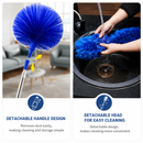Green 2.5M Extendable High Ceiling Cleaning Kit with Removable Cobweb Duster & Microfiber Brush - 3 Piece Versatile Set, Electrostatic Dust Attraction