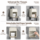 Grass Green Wall Mounted Toilet Paper Holder & Bathroom Storage Organizer - Waterproof Double Layer Wall Shelf with Detachable Roll Spindle for Hollow and Solid Paper