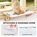 24.4 x 15" Cat Window Perch Hammock with Removable Washable Bolster Bed - Widely Adjustable Frame to Fit Various Window