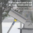 3-in-1 Window Fly Screen Cleaner Brush & Glass Squeegee with 91CM Extendable Stainless Steel Handle, One Flush to Clean