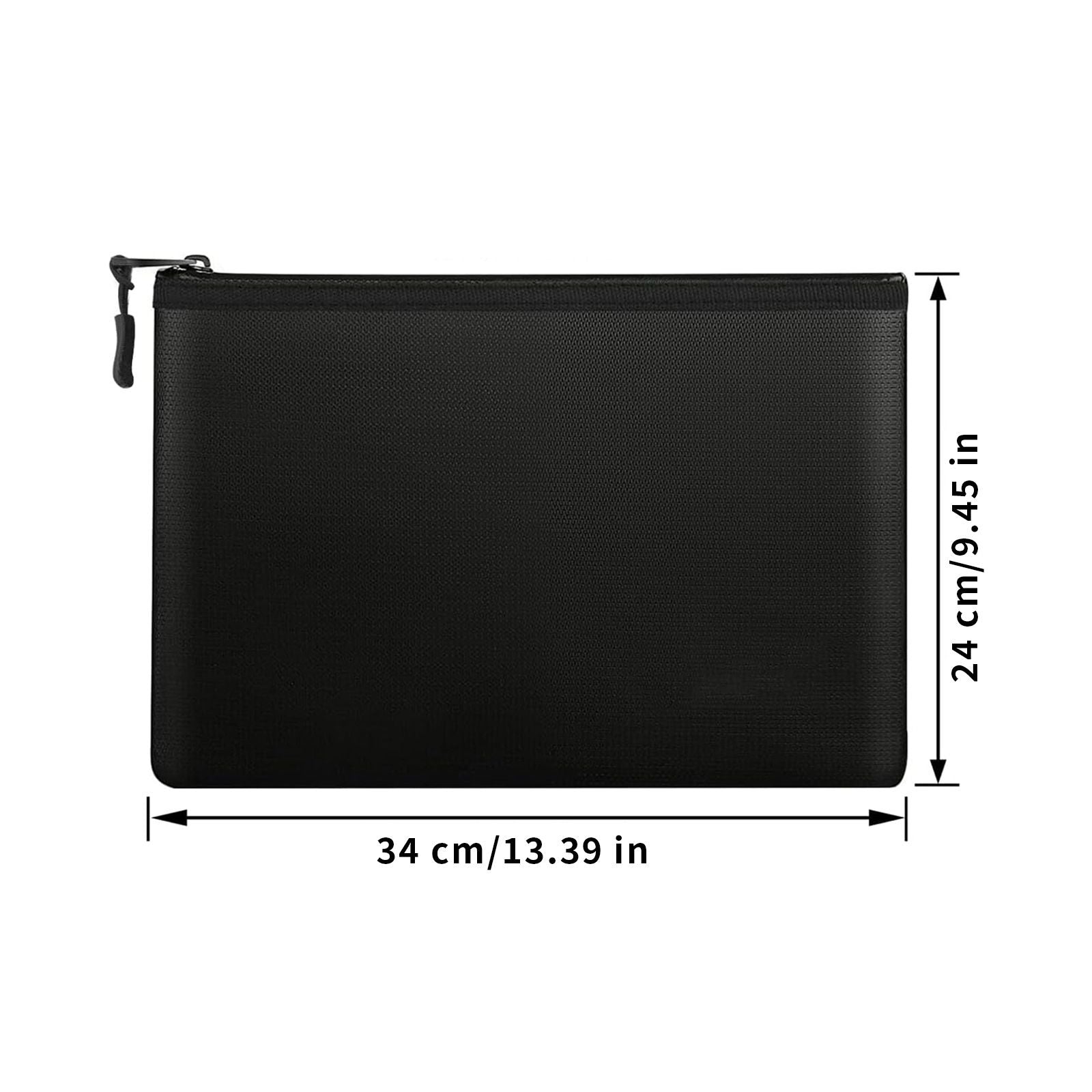 Fireproof Document Zipper Bag (24 X 34CM) - Waterproof & Heat Resistant Silicone Fiberglass Storage Pouch and Money Bag for Passport Card and Valuables