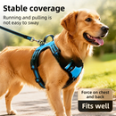 3 Piece Purple No Pull Dog Harness and Leash Set with Poop Bag Holder (XL Size) - Adjustable Escape Proof Reflective Vest for Small Medium Large Dogs
