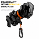 White 2.5M Retractable Bicycle Tow Rope System - Outdoor Parent-Child Cycling Tow Strap Attachment, Max Pull Strength 100 kg