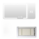 White Car Sun Visor LED Makeup Mirror with 5X Magnification & Elastic Band Strap - Rechargeable 3-Color Dimmable Touch Screen Vanity Mirror