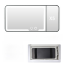 Black Car Sun Visor LED Makeup Mirror with 5X Magnification & Elastic Band Strap - Rechargeable 3-Color Dimmable Touch Screen Vanity Mirror