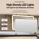 Black Car Sun Visor LED Makeup Mirror with 5X Magnification & Elastic Band Strap - Rechargeable 3-Color Dimmable Touch Screen Vanity Mirror