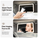 Black Car Sun Visor LED Makeup Mirror with 5X Magnification & Velcro Strap - Rechargeable 3-Color Dimmable Touch Screen Vanity Mirror