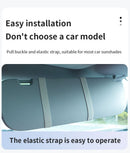 Black Car Sun Visor LED Makeup Mirror with 5X Magnification & Velcro Strap - Rechargeable 3-Color Dimmable Touch Screen Vanity Mirror
