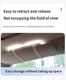 Black Car Sun Visor LED Makeup Mirror with 5X Magnification & Velcro Strap - Rechargeable 3-Color Dimmable Touch Screen Vanity Mirror