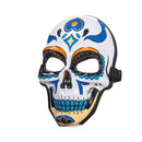 Day of the Dead Sugar Skull Mask - Mexican Dia de los Muertos Painted Skull Face Mask for Halloween & Masquerade (Style 1)