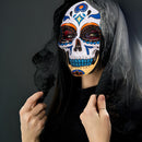 Day of the Dead Sugar Skull Mask - Mexican Dia de los Muertos Painted Skull Face Mask for Halloween & Masquerade (Style 1)