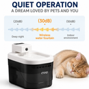 Pure Black and White Smart Motion Sensor Wireless Pet Water Fountain - 2L Cordless Quiet Automatic Water Dispenser with Quadruple Filtration for Cats and Dogs