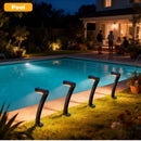 2 Pack "7" Shaped Solar Pathway Lights - Outdoor Waterproof Modern LED Landscape Stake Lights with Auto Dusk-to-Dawn Sensor for Garden Yard Walkway & Lawn