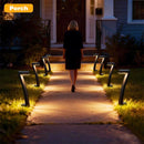 2 Pack "7" Shaped Solar Pathway Lights - Outdoor Waterproof Modern LED Landscape Stake Lights with Auto Dusk-to-Dawn Sensor for Garden Yard Walkway & Lawn