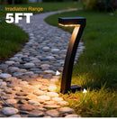 4 Pack "7" Shaped Solar Pathway Lights - Outdoor Waterproof Modern LED Landscape Stake Lights with Auto Dusk-to-Dawn Sensor for Garden Yard Walkway & Lawn