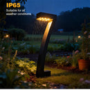 4 Pack "7" Shaped Solar Pathway Lights - Outdoor Waterproof Modern LED Landscape Stake Lights with Auto Dusk-to-Dawn Sensor for Garden Yard Walkway & Lawn