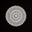 5.5 Inch Geometric Embroidered Lace Coaster (5 Pack) - Elegant Round Dining & Tea Table Mat Doily, Swirl Grass Style