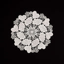 5.5 Inch Geometric Embroidered Lace Coaster (5 Pack) - Elegant Round Dining & Tea Table Mat Doily, Heart Cloud Style