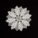 5.5 Inch Geometric Embroidered Lace Coaster (5 Pack) - Elegant Round Dining & Tea Table Mat Doily, Cassia Silk Style