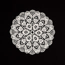 5.5 Inch Geometric Embroidered Lace Coaster (5 Pack) - Elegant Round Dining & Tea Table Mat Doily, Floral Shadow Style