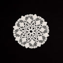 5.5 Inch Geometric Embroidered Lace Coaster (5 Pack) - Elegant Round Dining & Tea Table Mat Doily, Snow Leaf Style