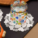 5.5 Inch Geometric Embroidered Lace Coaster (10 Pack) - Elegant Round Dining & Tea Table Mat Doily, Heart Cloud Style