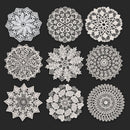 5.5 Inch Geometric Embroidered Lace Coaster (10 Pack) - Elegant Round Dining & Tea Table Mat Doily, Heart Cloud Style