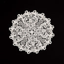 5.5 Inch Geometric Embroidered Lace Coaster (10 Pack) - Elegant Round Dining & Tea Table Mat Doily, Dreamscape Style