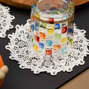 5.5 Inch Geometric Embroidered Lace Coaster (10 Pack) - Elegant Round Dining & Tea Table Mat Doily, Dreamscape Style