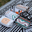 150 x 200 CM Extra Large Thick Waterproof Ultrasonic Picnic Blanket - Diamond Shaped Ethnic Pattern Outdoor Camping & Beach Mat for 4 to 6 People