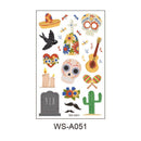 20 Sheets Day of the Dead Halloween Temporary Tattoos - Mexican Fiesta Party Body Sticker Props, 10 Styles x 2 Sheets