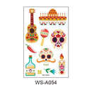20 Sheets Day of the Dead Halloween Temporary Tattoos - Mexican Fiesta Party Body Sticker Props, 10 Styles x 2 Sheets