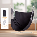 Black Oversized Hanging Swing Chair Canvas Hammock (120 x 150 CM) - Portable Indoor & Outdoor Leisure Hammock Chair with Thickened Binding Ropes and Storage Bag