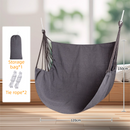 Grey Oversized Hanging Swing Chair Canvas Hammock (120 x 150 CM) - Portable Indoor & Outdoor Leisure Hammock Chair with Thickened Binding Ropes and Storage Bag