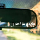 5 Pack White "Trust in God" Reflective Vinyl Decal Stickers - Waterproof Decorative Car & Motorcycle Scratch Cover