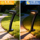 6 Pack "7" Shaped Solar Pathway Lights - Outdoor Waterproof Modern LED Landscape Stake Lights with Auto Dusk-to-Dawn Sensor for Garden Yard Walkway & Lawn