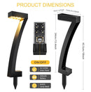 8 Pack "7" Shaped Solar Pathway Lights - Outdoor Waterproof Modern LED Landscape Stake Lights with Auto Dusk-to-Dawn Sensor for Garden Yard Walkway & Lawn