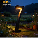 8 Pack "7" Shaped Solar Pathway Lights - Outdoor Waterproof Modern LED Landscape Stake Lights with Auto Dusk-to-Dawn Sensor for Garden Yard Walkway & Lawn