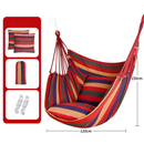 Red Stripes Oversized Hanging Swing Chair Canvas Hammock + 2 Pack 45 x 45CM Pillows Set (120 x 150 CM) - Portable Indoor & Outdoor Thickened Leisure Hammock Chair with Binding Ropes and Storage Bag