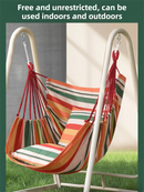 Black White Stripes Oversized Hanging Swing Chair Canvas Hammock + 2 Pack 45 x 45CM Pillows Set (120 x 150 CM) - Portable Indoor & Outdoor Thickened Leisure Hammock Chair with Binding Ropes and Storage Bag