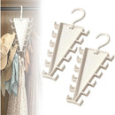 2 Packs Multifunctional V-Shape Rotating Hanger, 12-Hook Space-Saving Closet Organizer for Home & Travel Use