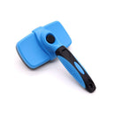 3 Pack Blue 17*10cm Self-Cleaning Pet Slicker Brush with 60 Degree Curved Pins - One-Click Hair Removal, Non-Slip Handle, Gentle Grooming Tool for Cats and Dogs