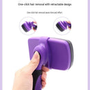 3 Pack Blue 17*10cm Self-Cleaning Pet Slicker Brush with 60 Degree Curved Pins - One-Click Hair Removal, Non-Slip Handle, Gentle Grooming Tool for Cats and Dogs