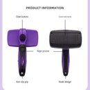 3 Pack Blue 17*10cm Self-Cleaning Pet Slicker Brush with 60 Degree Curved Pins - One-Click Hair Removal, Non-Slip Handle, Gentle Grooming Tool for Cats and Dogs