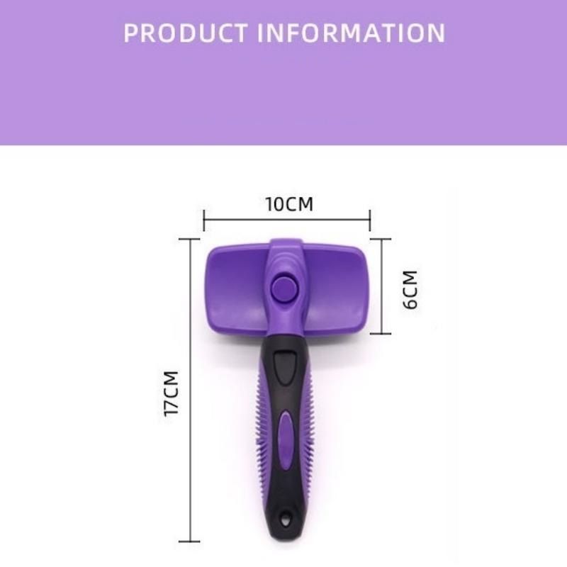 3 Pack Blue 17*10cm Self-Cleaning Pet Slicker Brush with 60 Degree Curved Pins - One-Click Hair Removal, Non-Slip Handle, Gentle Grooming Tool for Cats and Dogs