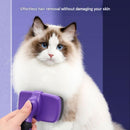 3 Pack Purple 17*10cm Self-Cleaning Pet Slicker Brush with 60 Degree Curved Pins - One-Click Hair Removal, Non-Slip Handle, Gentle Grooming Tool for Cats and Dogs