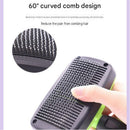 3 Pack Purple 17*10cm Self-Cleaning Pet Slicker Brush with 60 Degree Curved Pins - One-Click Hair Removal, Non-Slip Handle, Gentle Grooming Tool for Cats and Dogs