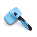3 Pack Light Blue 17*10cm Self-Cleaning Pet Slicker Brush with 60 Degree Curved Pins - One-Click Hair Removal, Non-Slip Handle, Gentle Grooming Tool for Cats and Dogs
