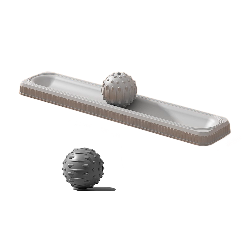 Grey Fascia Ball Foot Massager- 2 myofascial release balls and 1 non-slip base, Washable PP Design for Plantar Fasciitis Relief, Yoga, Gym Recovery and Daily Foot Care